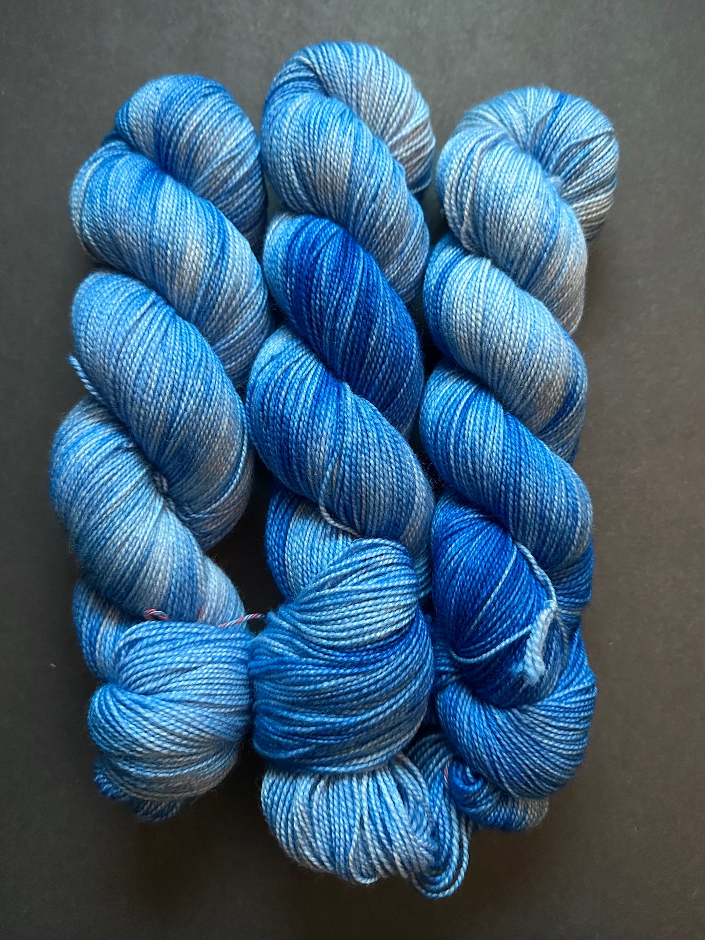 “Ice Water” Superwash BFL Helix Sock
