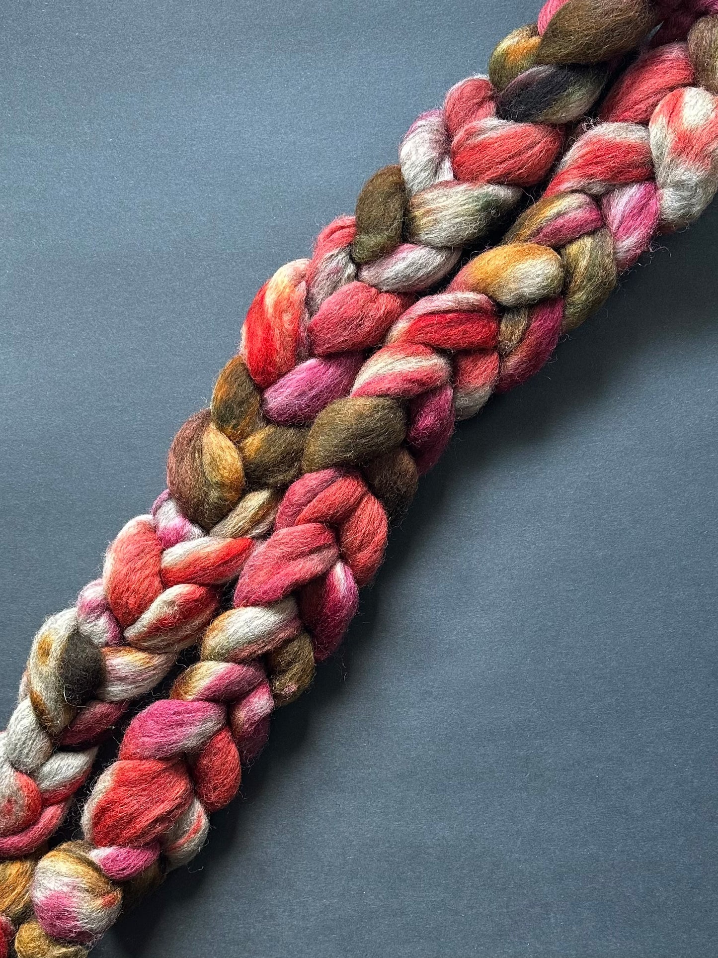 “Rose Test Garden” Natural Grey Mixed Breed Roving