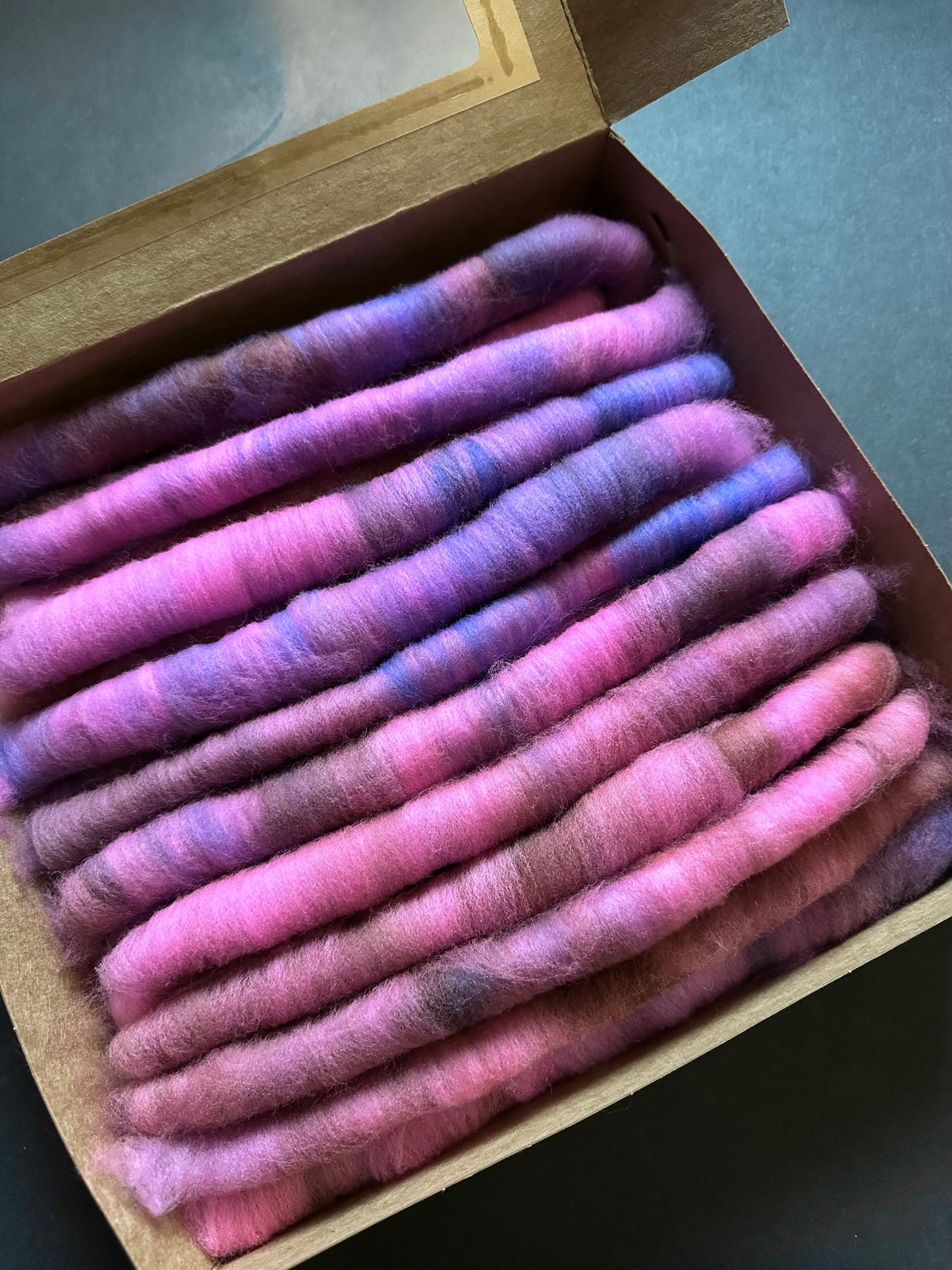 “Unicorn Farts” 22 Micron Merino Hand Carded Rolags