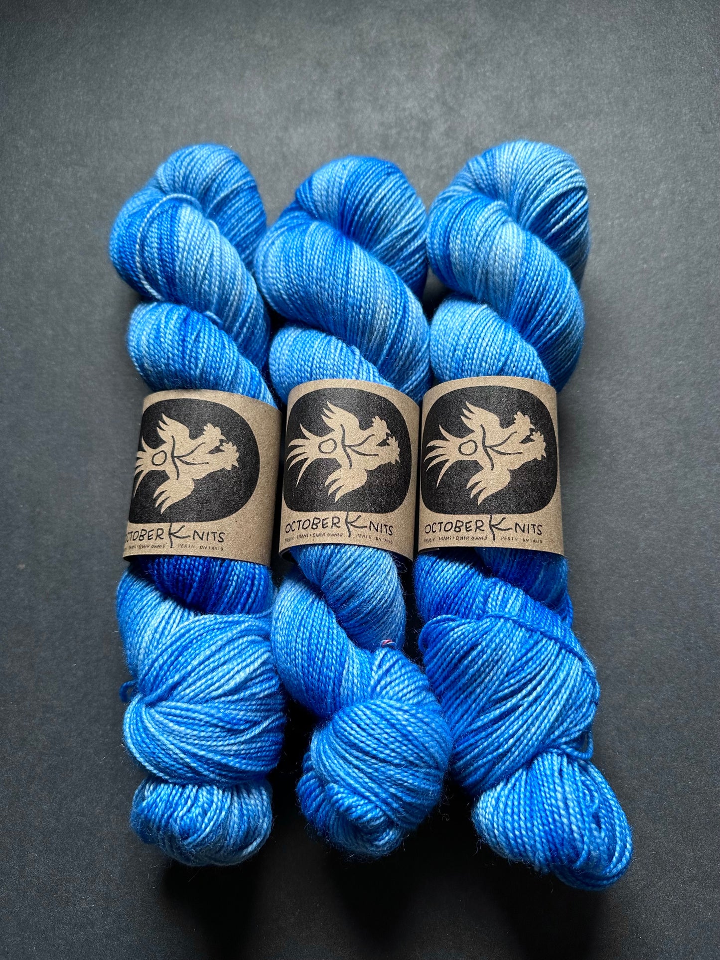 “Ice Water” Superwash BFL Helix Sock