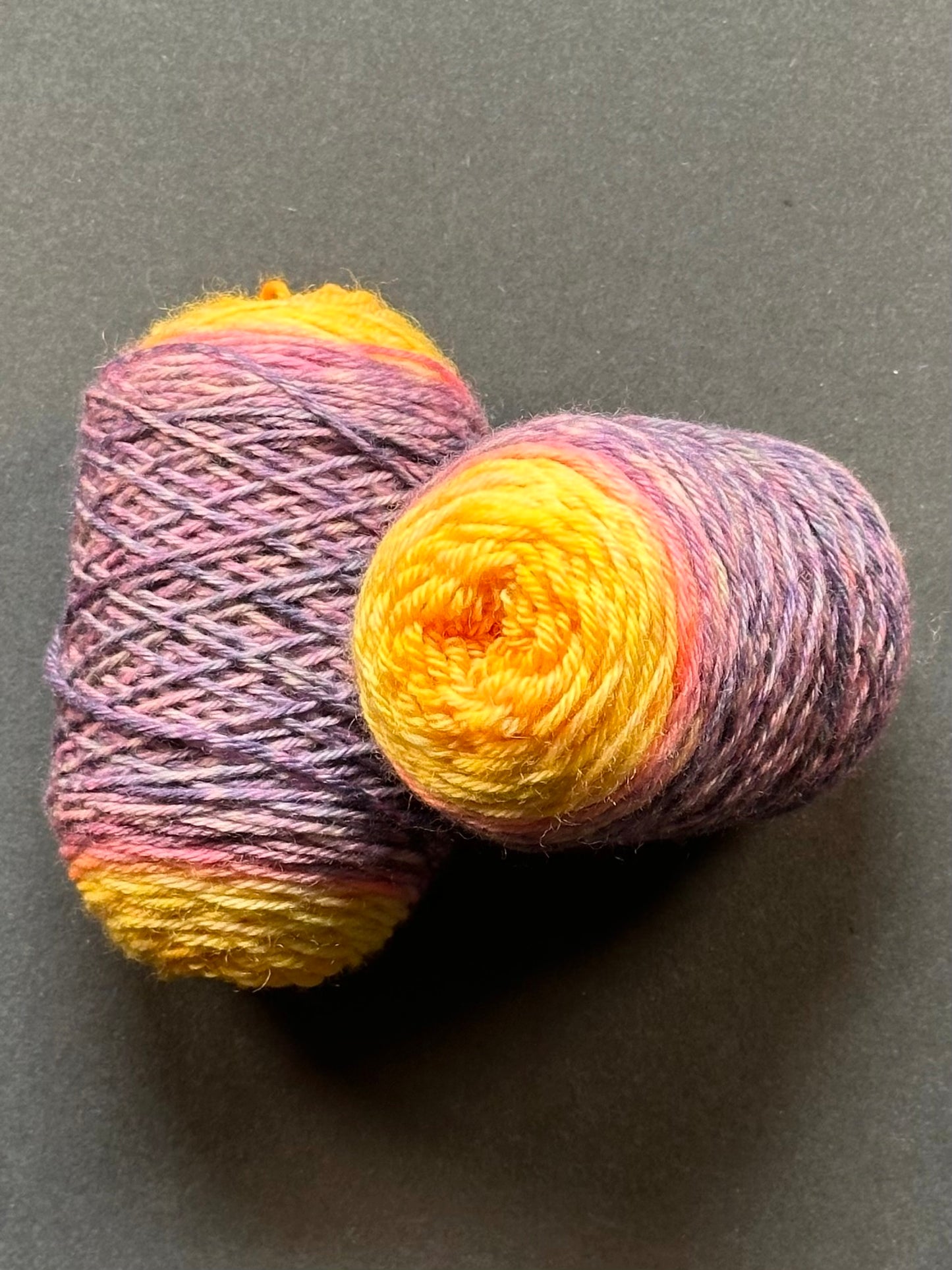 “Care Bear Stare" Superwash BFL Sport Weight Sock Twins
