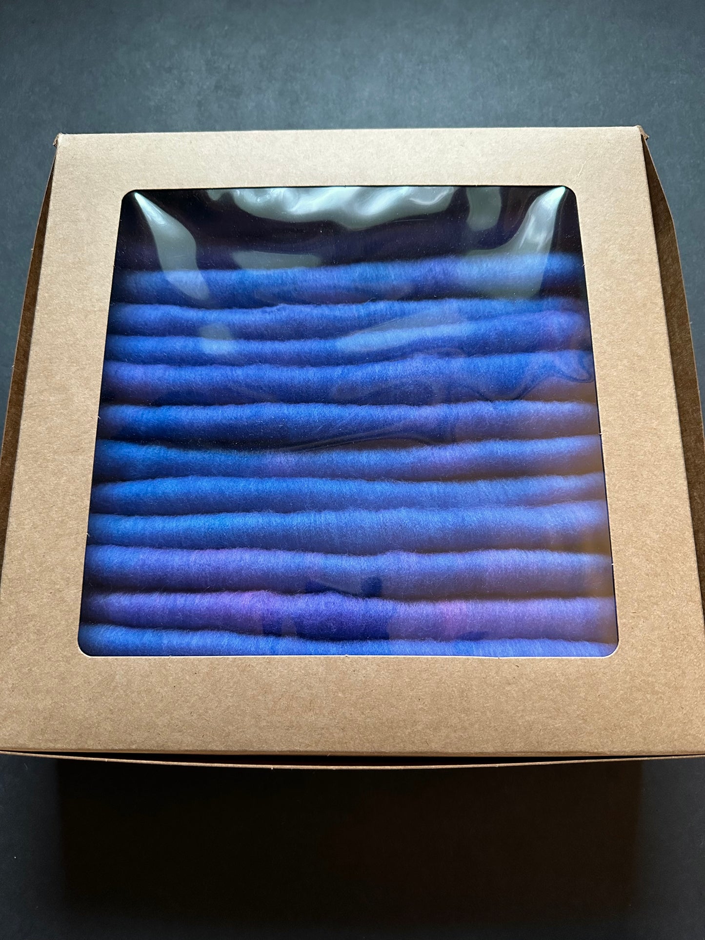 “Deep Blues” 22 Micron Merino Hand Carded Rolags