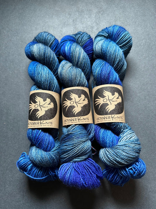 “Denim Jacket” Superwash BFL Helix Sock