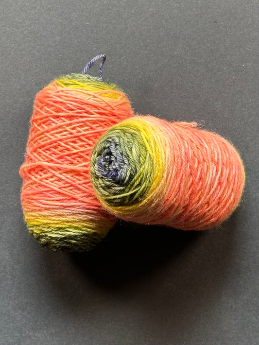 “Millions of Peaches" Superwash BFL Sport Weight Sock Twins