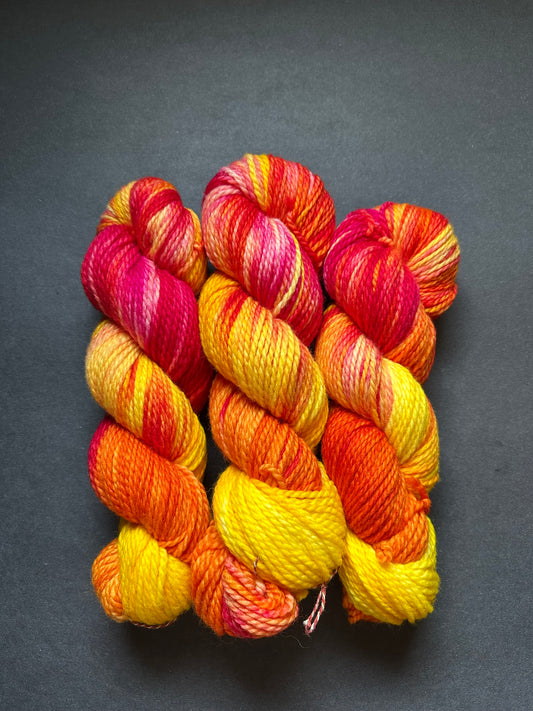 “My Flamer Heart” Superwash BFL Aran