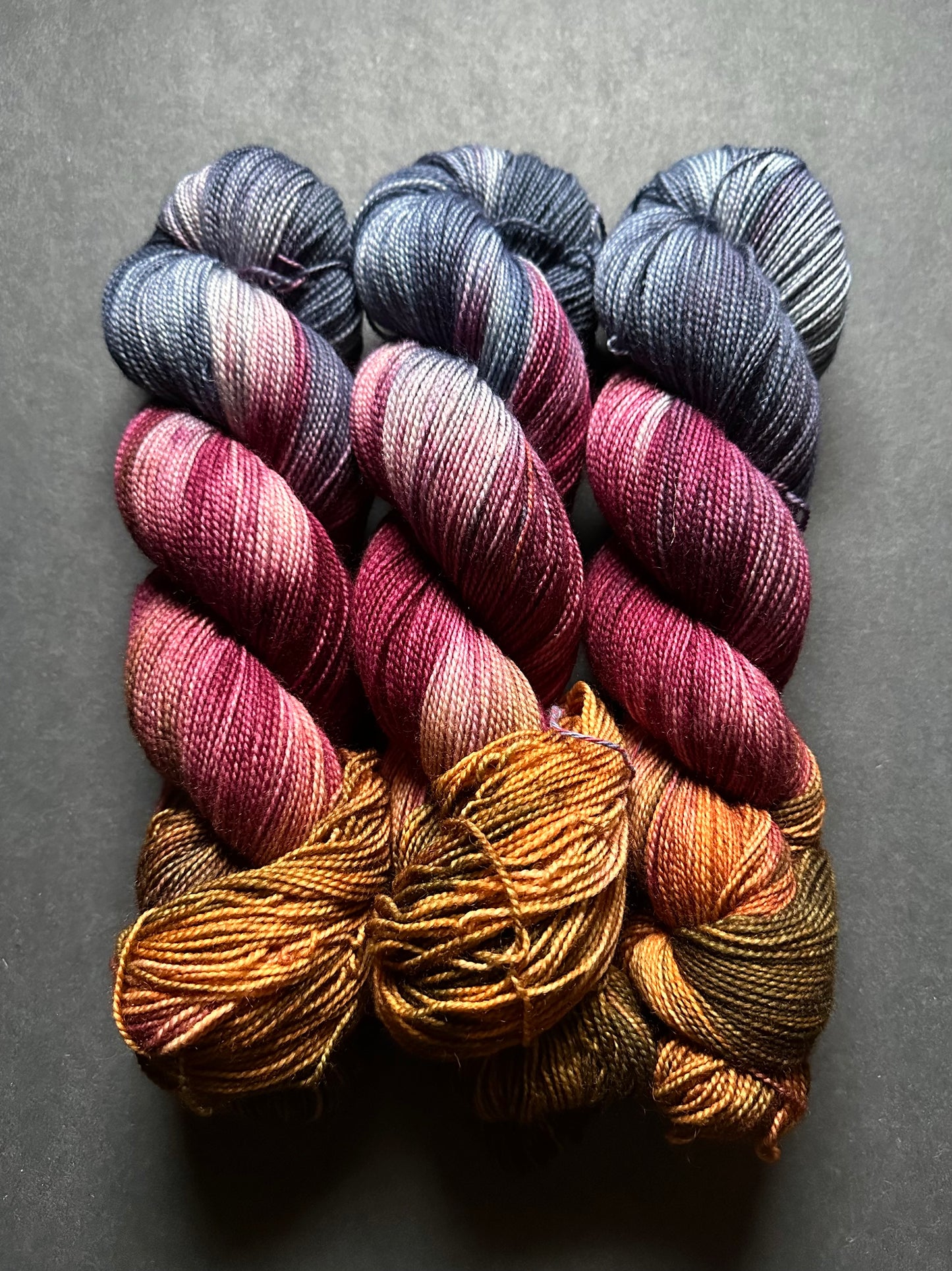 “Nocturne” Superwash BFL Helix Sock