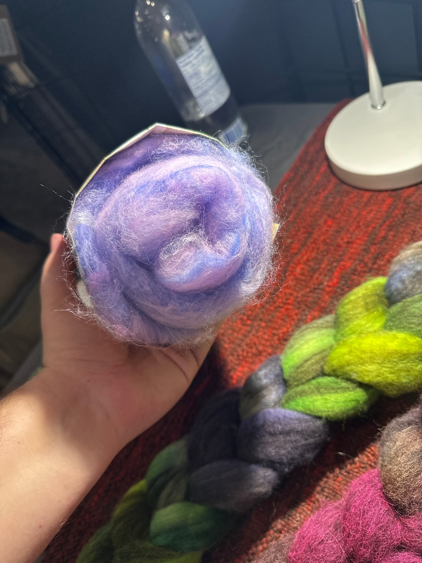 Angora/Merino/Tussah silk Drum Carded Batt