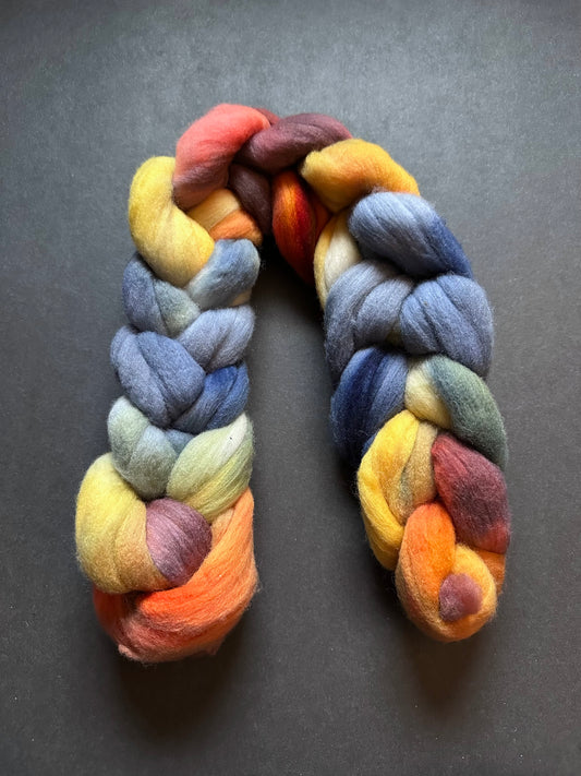 “September Sunrise” 22 Micron Merino Top 100g Braid
