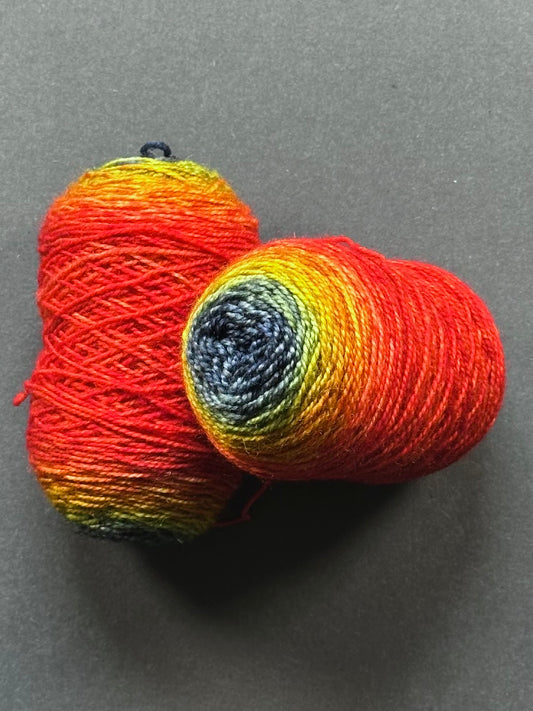 “Prismatic Shard" Superwash BFL Helix Sock Twins