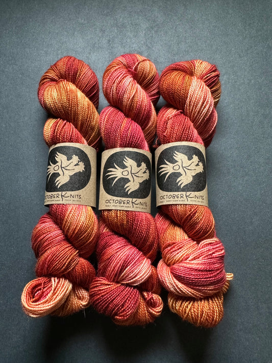 “The Rust of Us” Superwash BFL Helix Sock