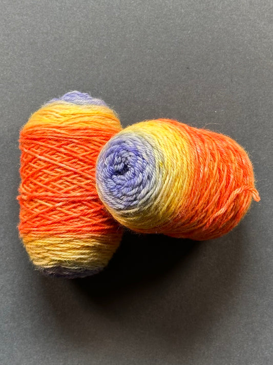 “September Sunrise" Superwash BFL Sport Weight Sock Twins