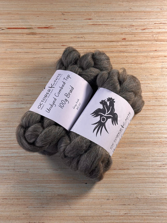 Undyed Grey Irish combed top