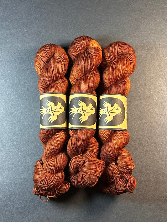 “Klingon Bloodwine” Superwash BFL 4ply Sock