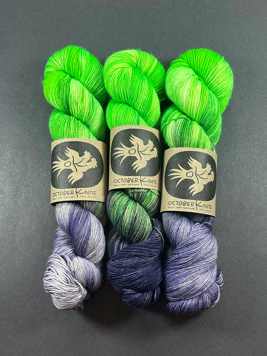 "Goopy Ghost” Superwash BFL 4ply Sock