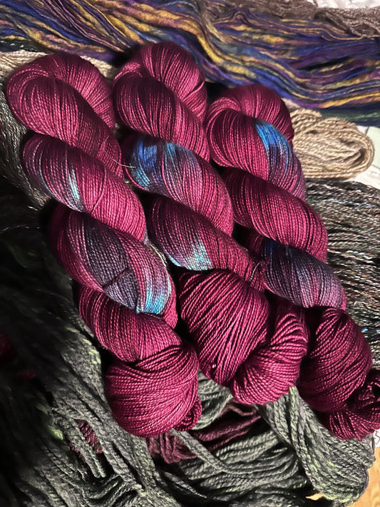 “Silver Lining” Superwash BFL Helix Sock