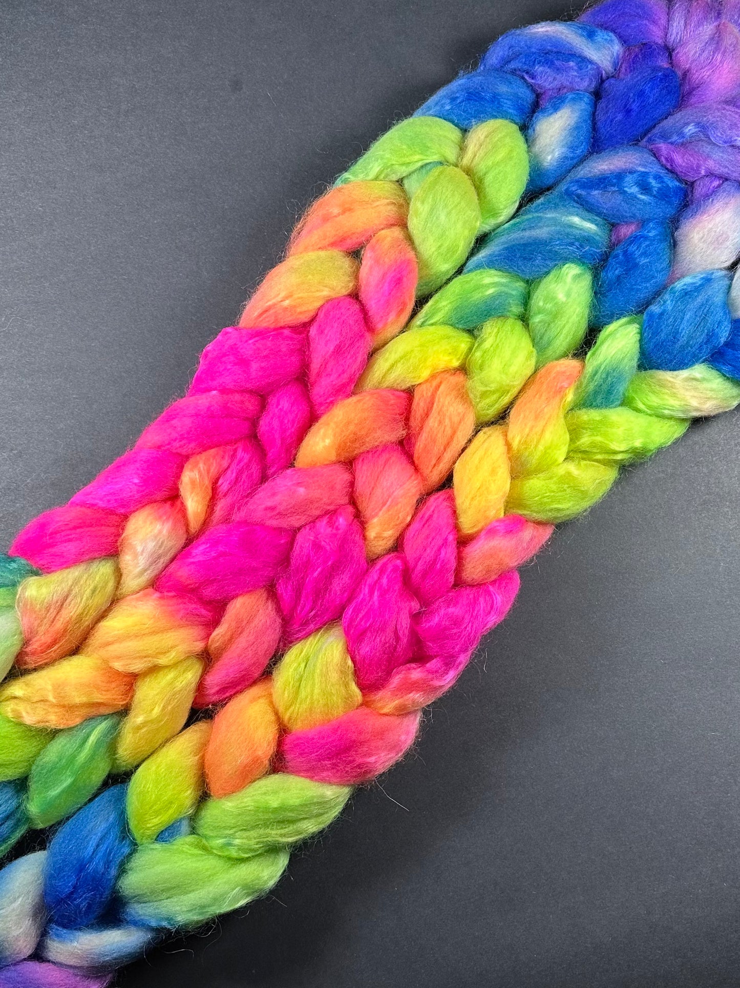 “Rainbow Road" BFL/kid mohair 70/30