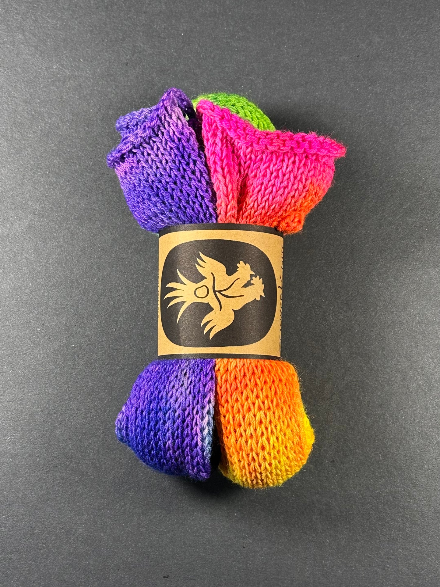 “Rainbow Road" Superwash BFL 4ply Double Stranded Sock Blank