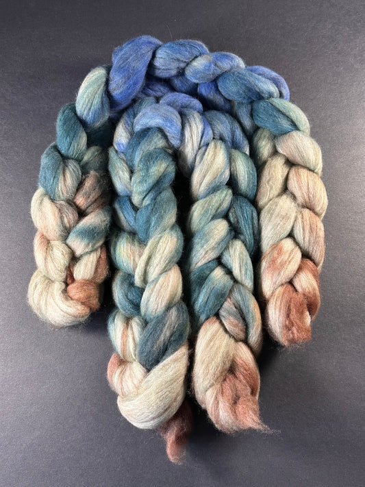 “Pacifically" Polwarth/Alpaca/Tussah Silk Combed Top