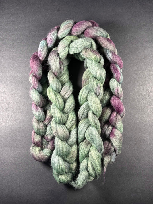 "Hen and Chicks" Grey Corriedale Combed Top