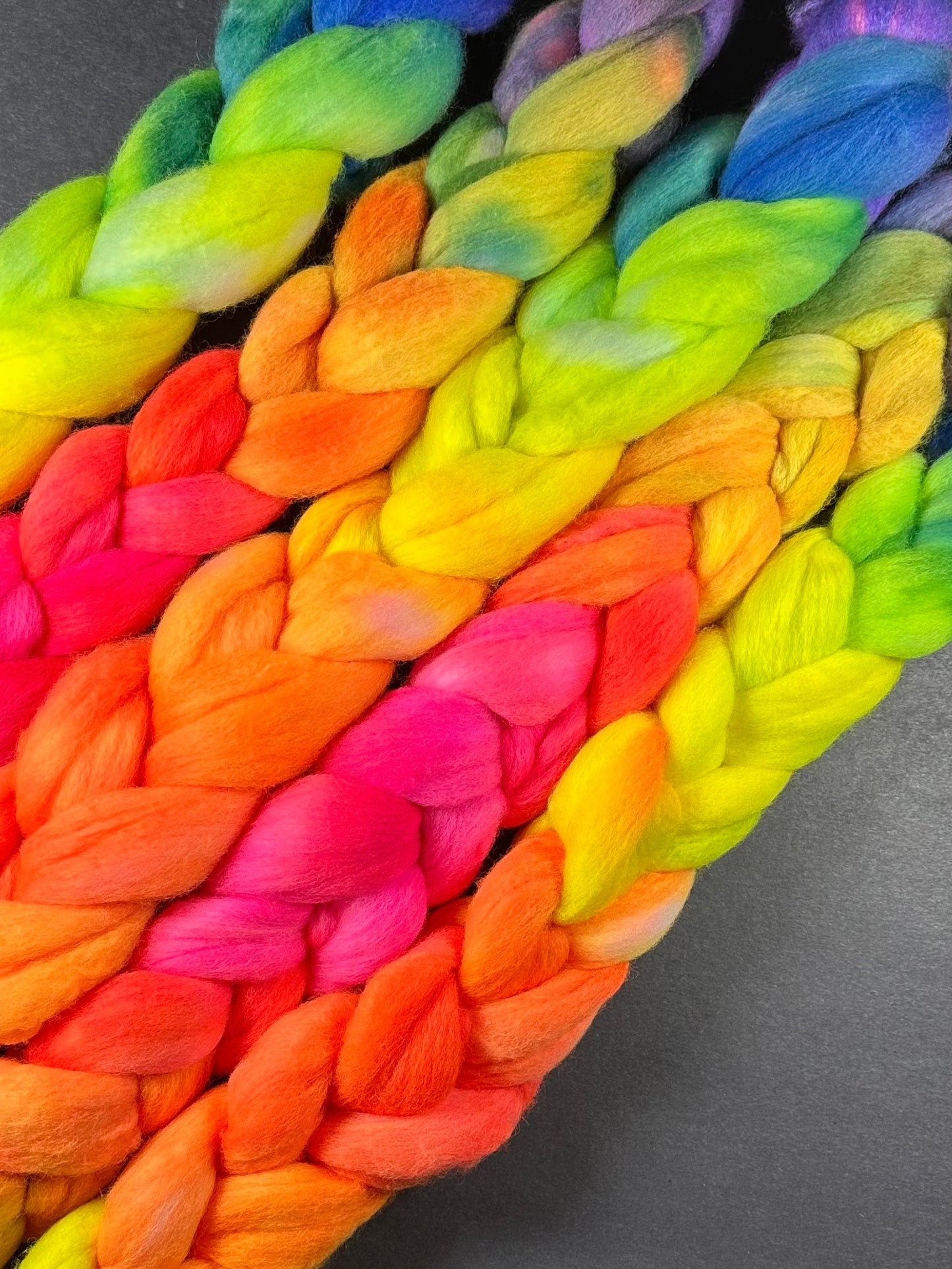 “Rainbow Road" Polwarth Combed Top