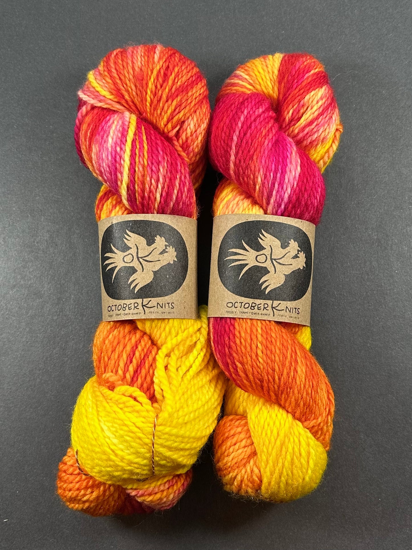 “My Flamer Heart” Superwash BFL Aran