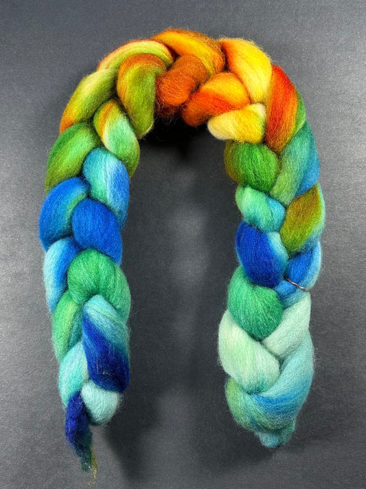 “Peacock of the Walk" Shetland combed top