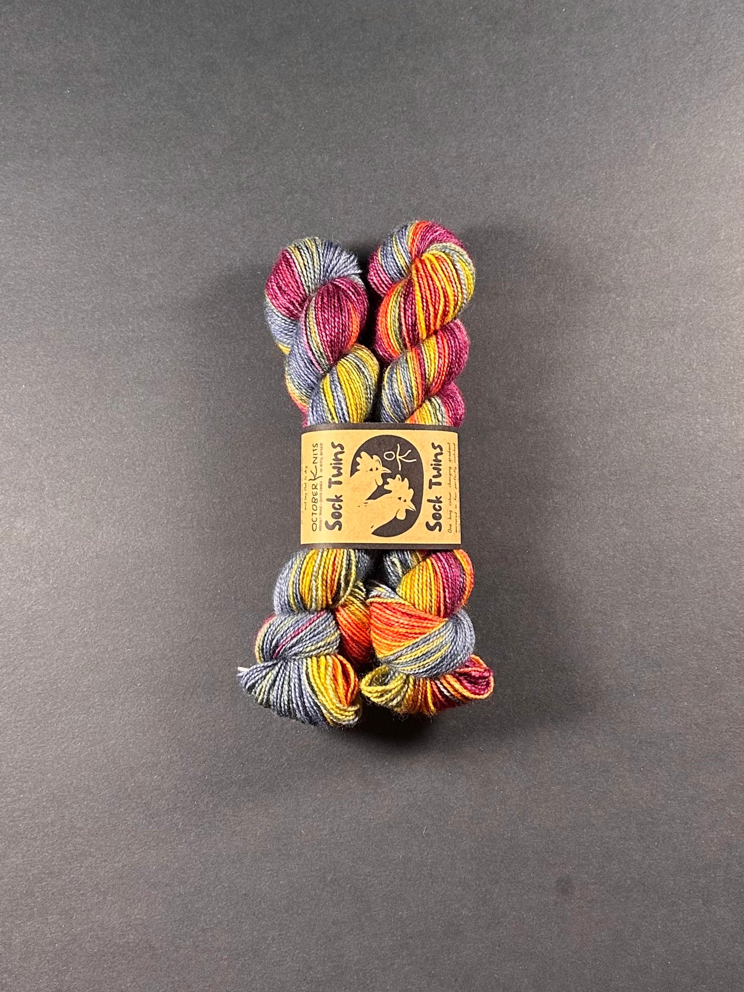 “Prismatic Shard" Superwash BFL Helix Sock Twins