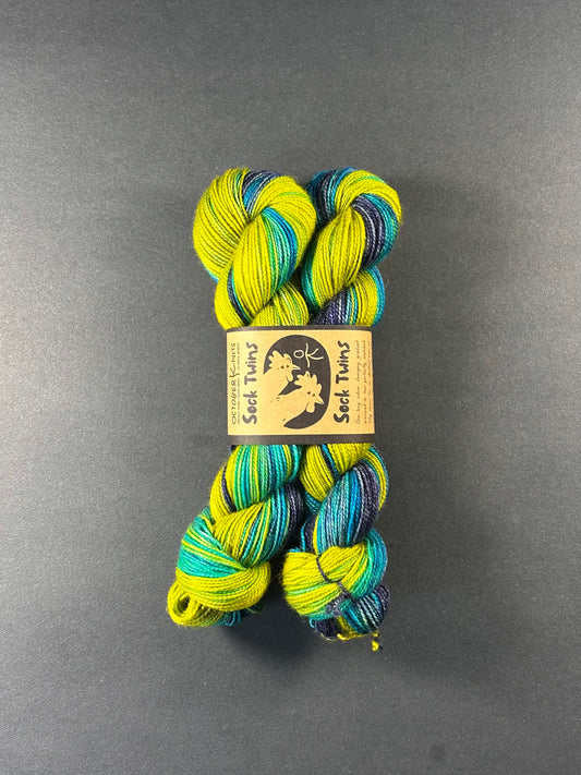 "Emphatic Yes!" Superwash BFL Helix Sock Twins