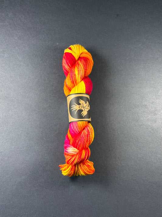 “My Flamer Heart” Superwash BFL Aran