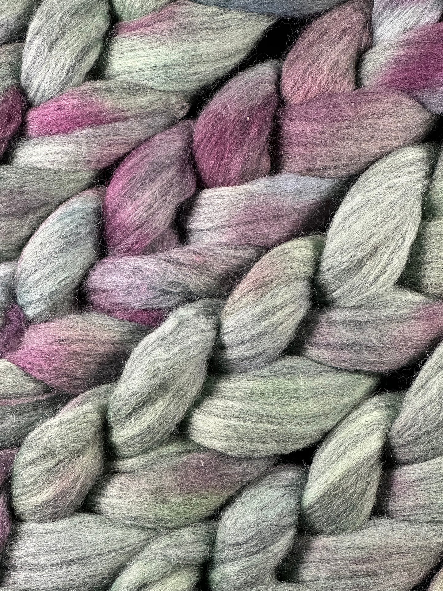 "Hen and Chicks" Grey Corriedale Combed Top