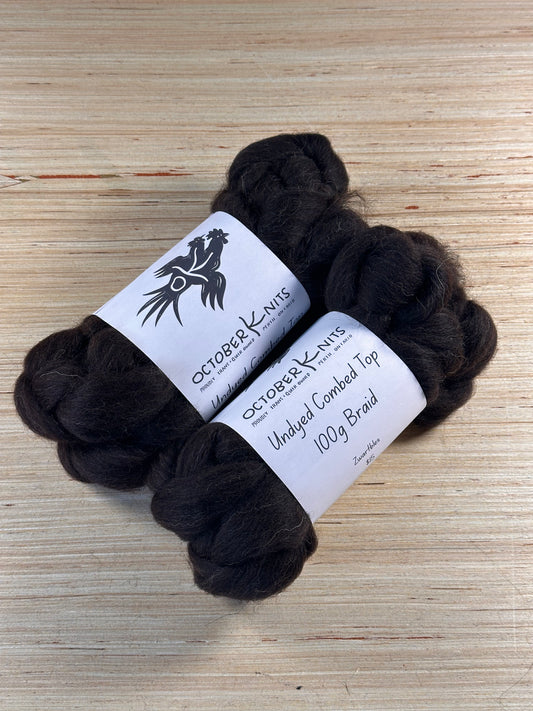 Undyed Zwartbles combed top