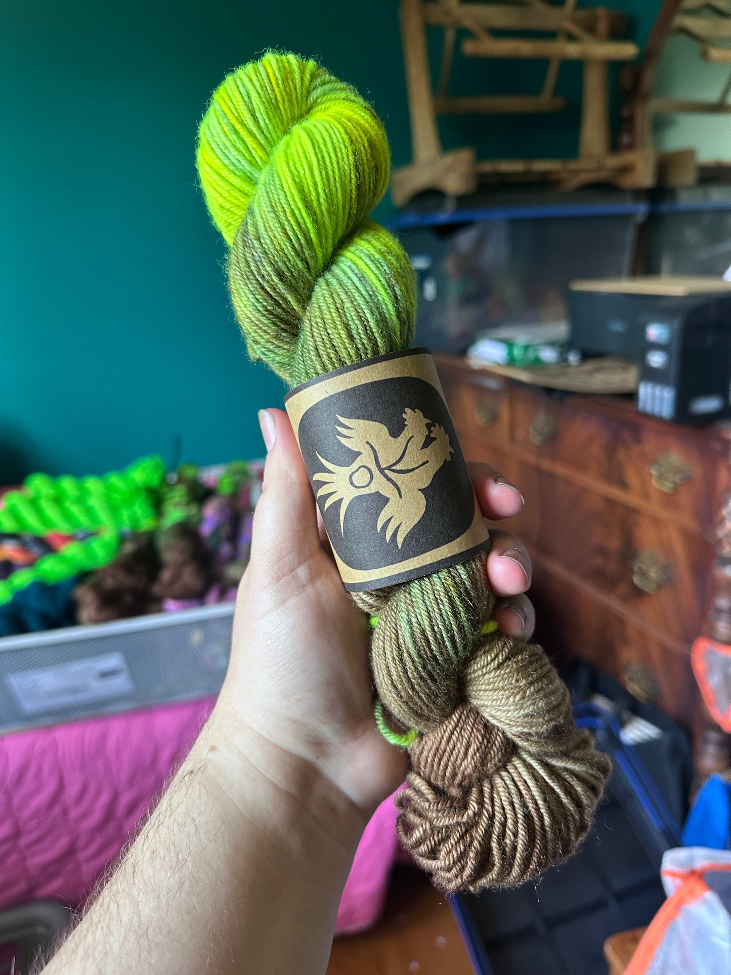 "The Green Man" Untreated BFL Worsted