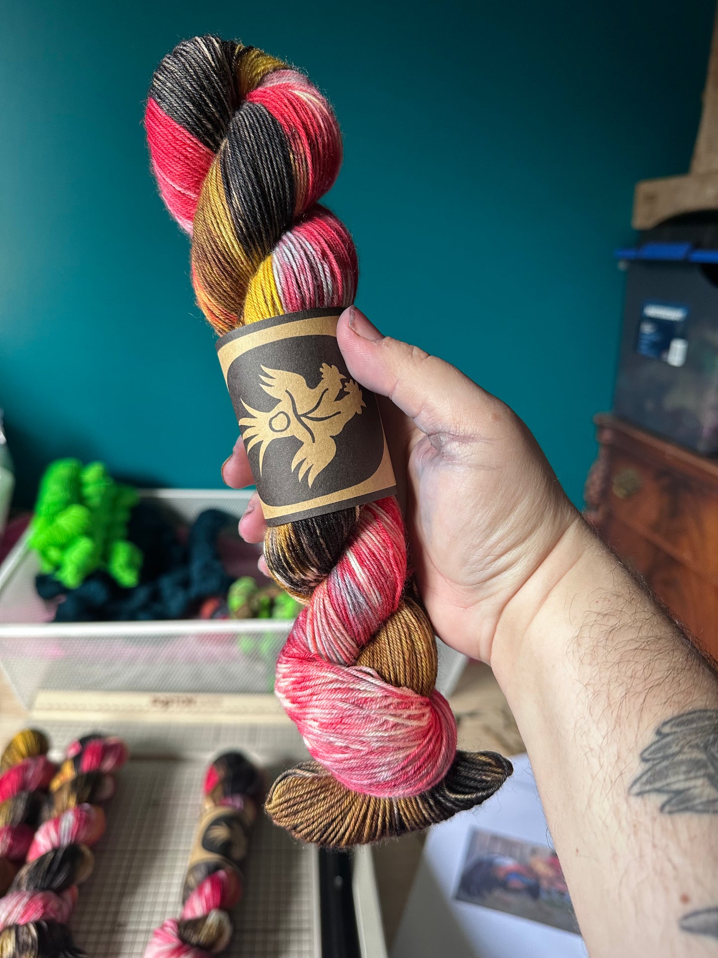 “Cock Fight” Superwash BFL 4ply Sock