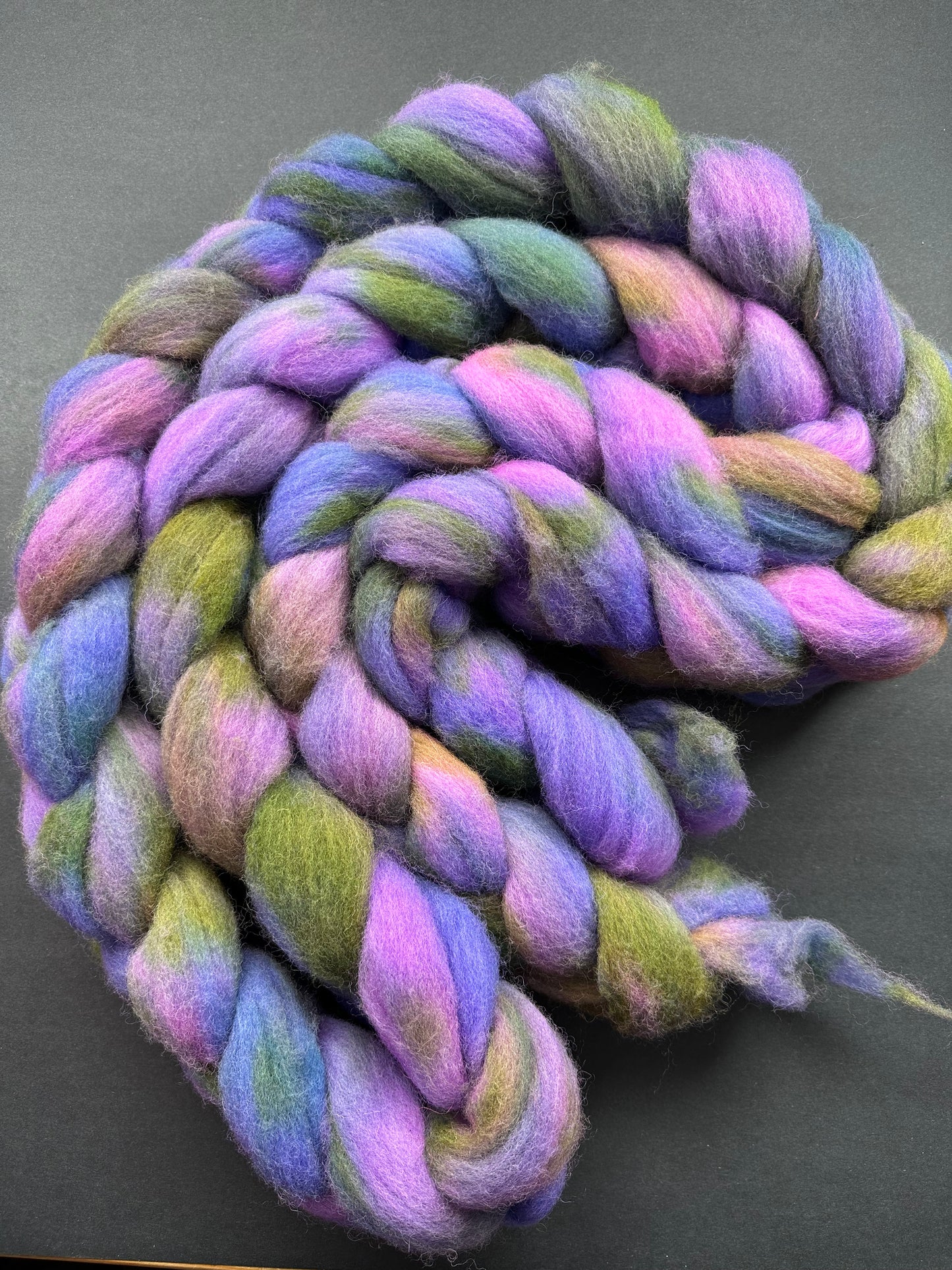 "Swamp Witch" Brecknock Hill Cheviot Combed Top Big Braid