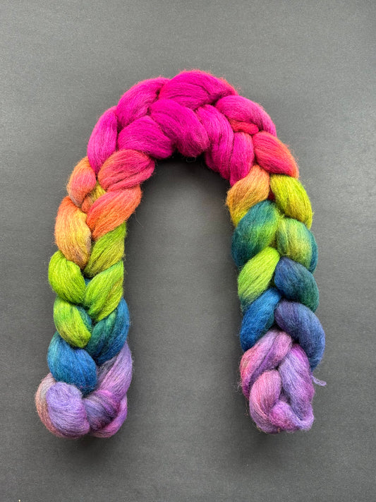 "Rainbow Road" Corriedale Combed Top