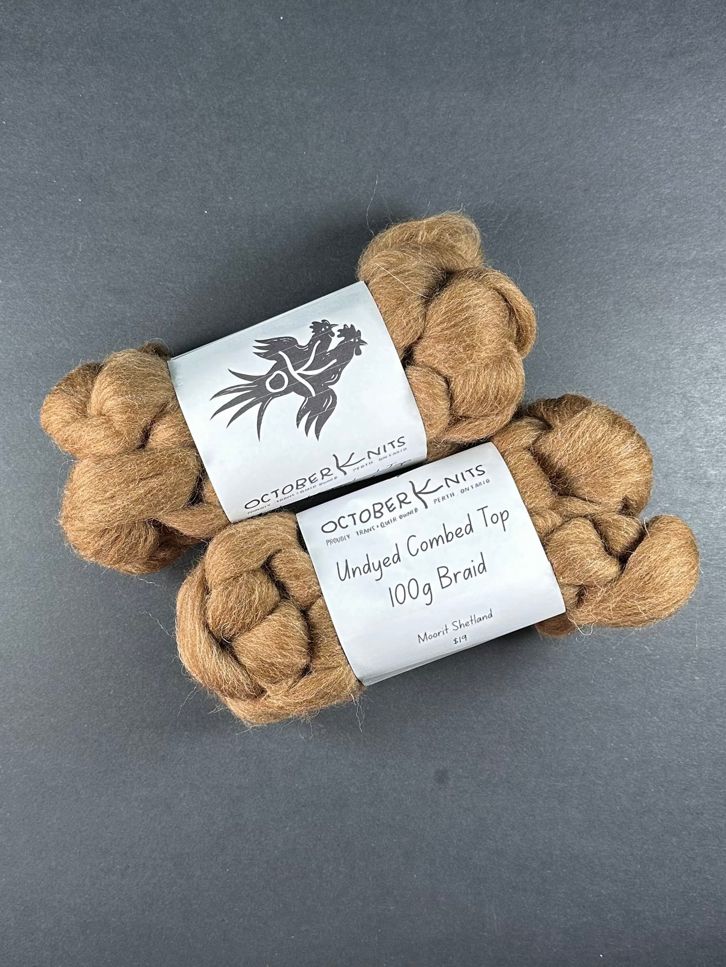 Undyed Moorit Shetland Combed Top