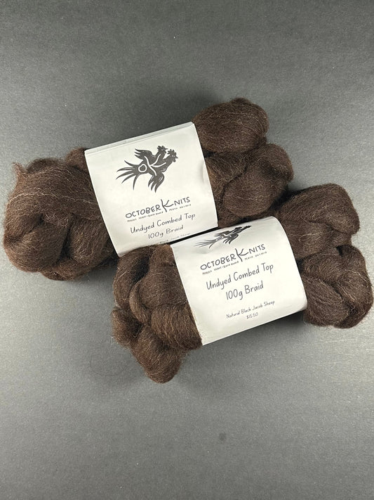 Undyed Black Jacob combed top