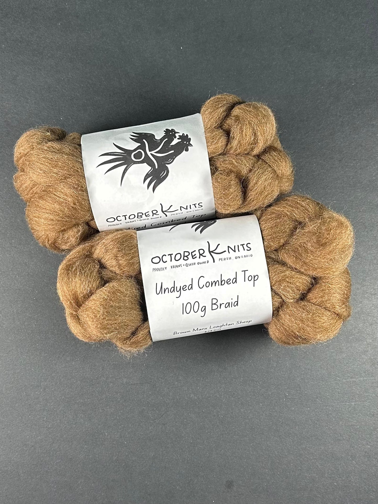 Undyed Caramel Manx Loaghtan combed top