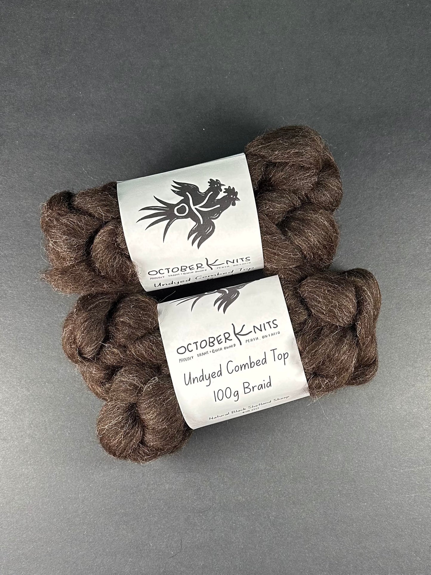 Undyed Black Shetland combed top