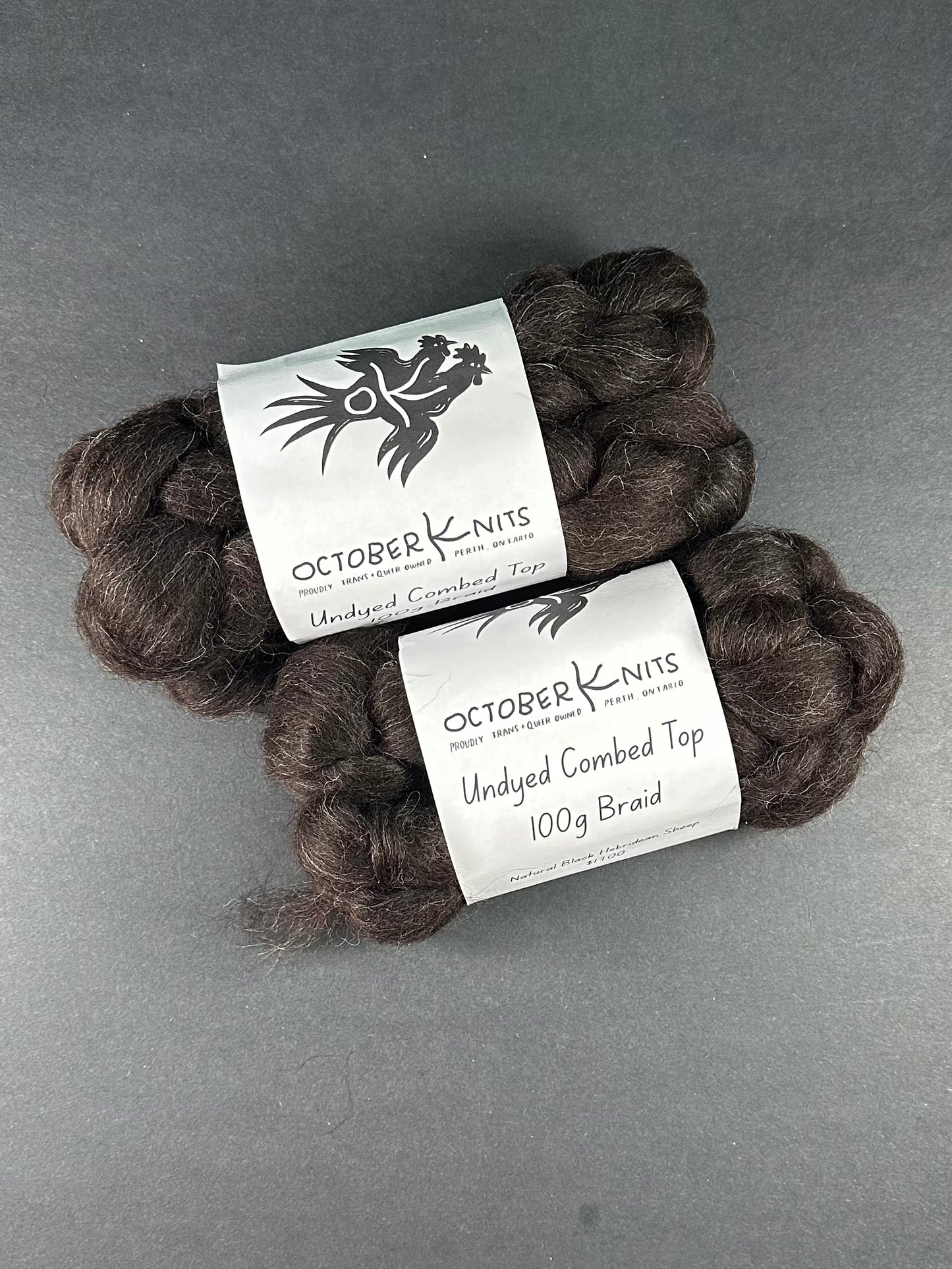 Undyed Black Hebridean Combed Top