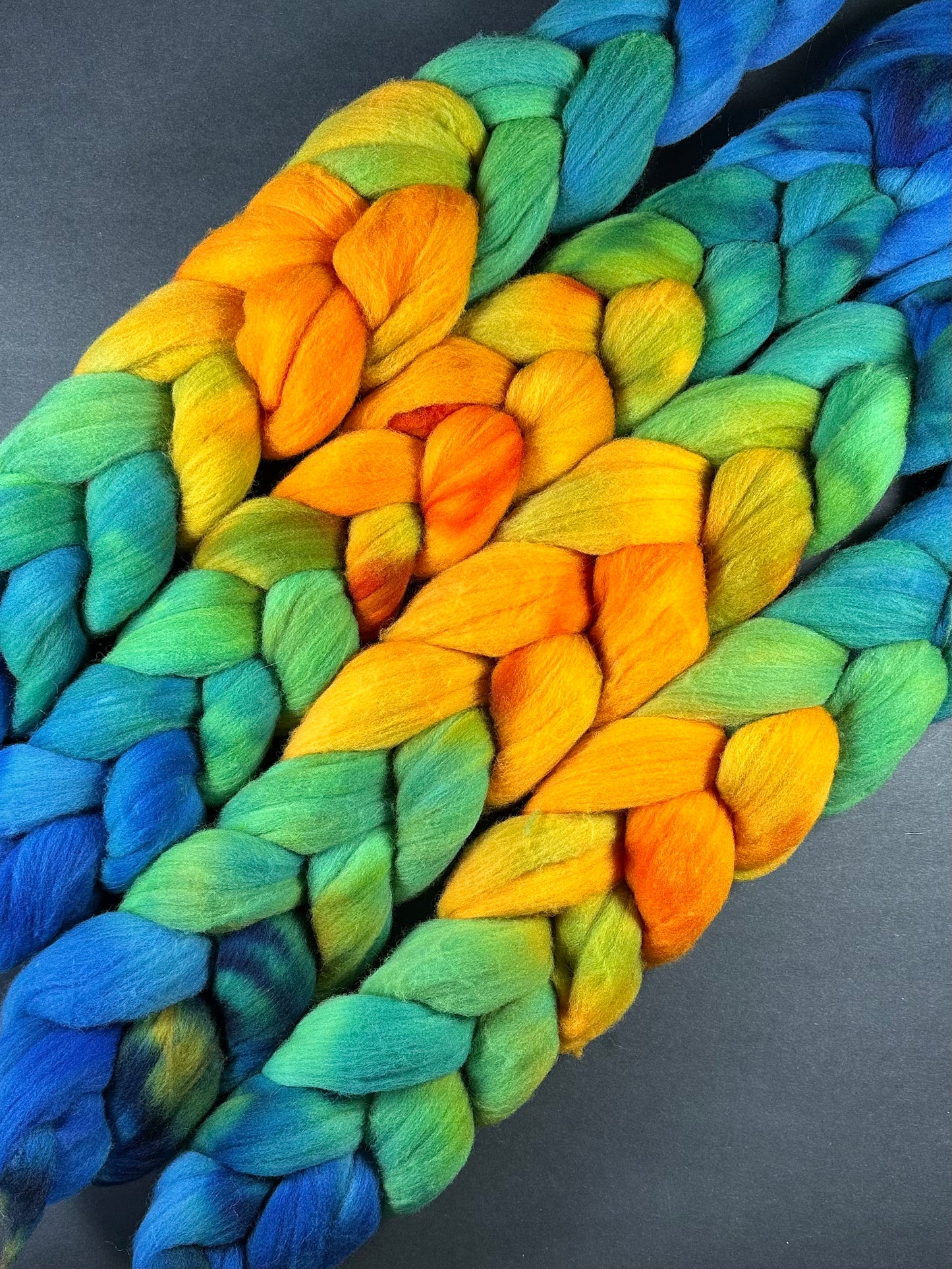 "Peacock of the Walk" Polwarth Combed Top