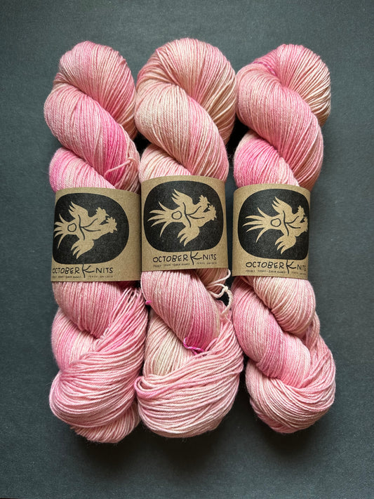 “Rose Gold IPhone” Superwash BFL 4ply Sock